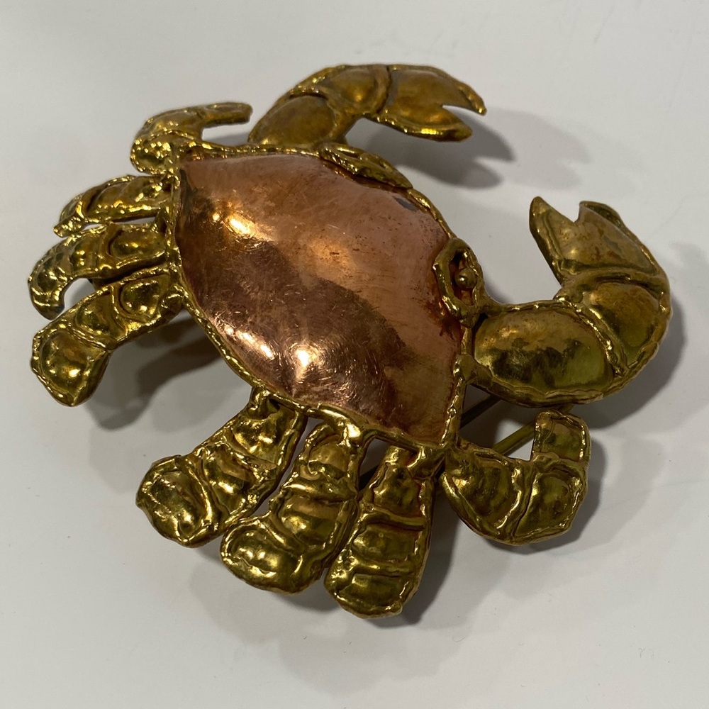 Mixed metals crab belt buckle - Picture 2 of 6